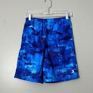 Reel Legends Boy’s L 14-16 swim trunks shark print